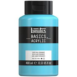 Liquitex Basics Acrylic Paint, Light Blue Permanent, 400 ml Bottle