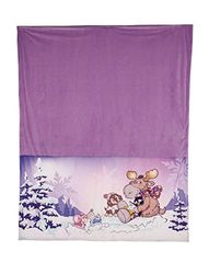 Plyschfilt Cosy Winter 140x175cm lila- Hållbar gosefilt för spädbarn och småbarn – Fluffig plyschfilt – Varm filt för flickor och pojkar