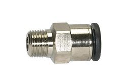 Raccordo dritto »click-clock«, R 1/4 a., per tubo esterno Ø 10 mm, pressione di lavoro max. 16 bar, ottone nichelato