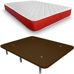 Dormetta Online - Materasso viscoelastico Lite reversibile + base imbottita 3D rinforzata, 5 barre di rinforzo e valvole di ventilazione con 6 gambe, colore: cioccolato, 90 x 190 cm