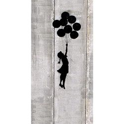Homemania Muurfoto, geïnspireerd door autors Banksy ballonnen, decoratie, thuismuurkunst, bedrukt, digitale druk, frame, meerkleurig, hout, katoen, 60 x 120 x 3 cm