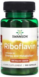 Swanson - Riboflavin Vitamin B-2, 100mg | Energy and Metabolism Support - 100 Capsules