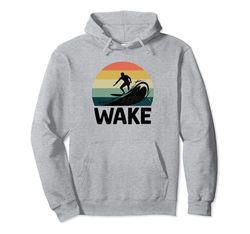 Retro Wake Lake Surf Wakeboarder Wakeboard Wakeboard Wakeboard Felpa con Cappuccio