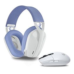 Logitech G305 LIGHTSPEED Mouse Gaming Wireless, Bianco, with G435 LIGHTSPEED Cuffie Gaming Wireless Bluetooth, Bianco