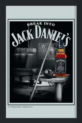 Empire Merchandising 537706 Bedrukte spiegel met kunststof frame met houteffect met Jack Daniel's Whisky op biljarttafel 20 x 30 cm