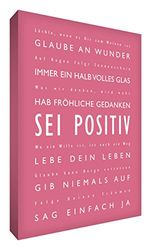 Little Helper BP128-17G Feel Good Art Tableau sur toile avec citations en langue allemande Typographie moderne Rose 30 x 20 cm