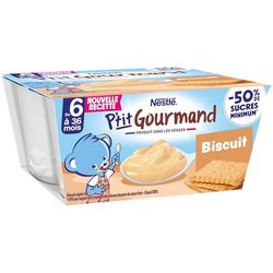 Nestlé Bébé P'tit Gourmand Biscuit - Laitage dès 6 mois - 4 x 100g