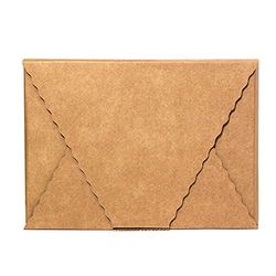 Only Boxes, Pack 5 unidades, Caja Cartón Regalo Color Marrón, Caja en cruz decorada con efecto blonda medidas interiores 22.9x16.2x1.9 cm ( largo x ancho x alto ), Caja para envíos
