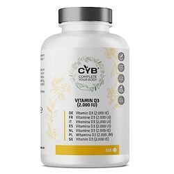 Vitamine D3 CYB 2000 UI - 50 µg de vitamine D3 pure à forte dose - 365 comprimés végétariens
