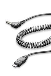 Cellularline interphoauxcable cabo AUX em espiral para micro USB com jack de 3,5 mm para intercomunicador desporto/tour/urbano