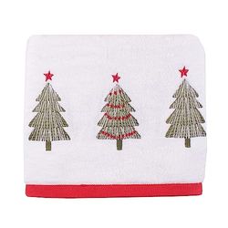 Fusion Christmas Trees - Asciugamani in 100% cotone, 50 x 90 cm, colore: Bianco