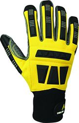 Delta plus - Juego guante poliester poliuretano pvc amarillo talla 8(1par)