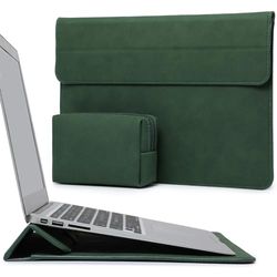 HYZUO 13-13,5 Inch Laptop Hoes Sleeve met Standaard Functie Compatibel met 13,5 Surface Laptop 4 3/ Oud MacBook Air 13/ MacBook Pro 13 2012-2015/ HP ENVY 13/ HP Spectre x360 13, Middernacht Groen