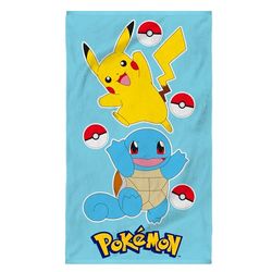 Pokémon Port strandlakan för barn | 100% bomull | Oeko-TEX | 70 x 120 cm | pojktryck | himmelsblå