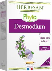 HERBESAN – DESMODIUM – 3000 mg – Bien-être du foie – Laboratoire français – 20 ampoules de 10 ml