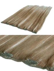 I&K Clip In Human Hair Extensions - Quick Length Piece 18-Ash Blonde 18 inch