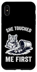 She Touched Me First Cat Plant Kitten Plants Amoureux des chats Coque pour iPhone XS Max