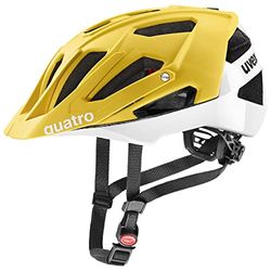 uvex quatro cc - veilige mtb-helm voor dames en heren - individueel verstelbare pasvorm - verstelbaar vizier - sunbee-white - 52-57 cm