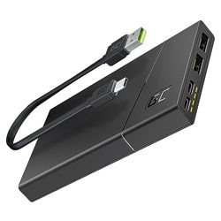 Green Cell Bateria Externa GC PowerPlay10S 10000mAh | 4-Puerto Power Bank con 2X USB-C 18W Power Delivery y 2X USB Quick Charge 3.0 Carga Rápida para iPhone, iPad, Samsung, Switch, Smartphone, Tablet