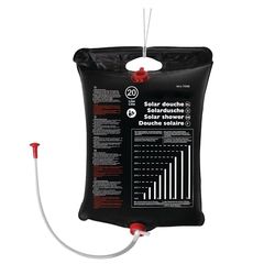 Cartrend 10263 Douche Solaire de Jardin pour Caravane 20 l Douche de Camping Douche d'extérieur Douche de Voyage avec pommeau de Douche, Tuyau, Barre de poignée et Corde de Suspension