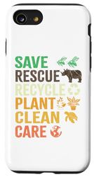 Custodia per iPhone SE (2020) / 7 / 8 Salva pianeta Salvataggio Animali Riciclare Plastica Giornata della Terra 2024