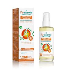 Puressentiel - Articolazioni e Muscoli - Olio da massaggio biologico con 7 oli essenziali e 4 oli vegetali - Gaultheria & Arnica - Preparazione e recupero sportivo - 200 ml