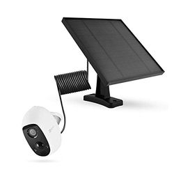 LEICKE Zonnepaneel voor draadloze outdoor door op batterijen werkende IP-camera's, weerbestendig, instelbare houder, ononderbroken stroomvoorziening