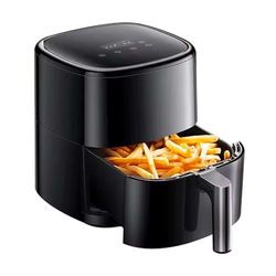 Avilia Friggitrice ad Aria Digitale 4L - Potenza 1200W, Timer 60 Minuti, Temperatura Regolabile 80-200°C, Cottura Ventilata a 360° Senza Olio Nero