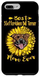 Carcasa para iPhone 7 Plus/8 Plus Best Staffordshire Bull Terrier Dog Mom Ever Sunflower Paw