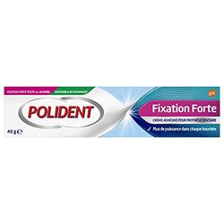 Polident Crema fissativa Forte per tutto il giorno, per protesi dentali parziali o complete, gel crema fissativa, 40 g