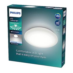 Philips LED Moire, Plafoniera Rotonda, Luce Bianca Fredda, 10W, Bianco