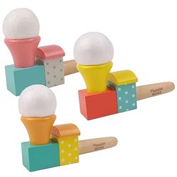 PLANÈTE BOIS Pipa con Pelota Voladora-FSC-030150-1 Pieza-Color Aleatorio-Madera-Juego para Niños-Recreación-Coleccionable-6 cm x 6 cm-A Partir de 3 años, Multicolor (MGM 030150)