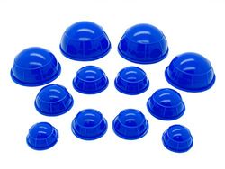 Siliconen cupping koppen cupping set 12 stuks met verschillende diameter (blauw)