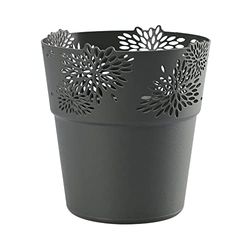 Verdenia Aster blomkruka lätt blomkruka blomkruka design dekorativ kruka för växter för inomhusbruk, plastgenombrutna mönster, många färger, många storlekar 13 cm 20527 antracit