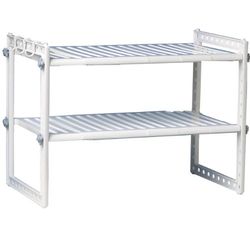 Rayen - Organizador de baixa pia universal, prateleira ajustável com 10 lâminas removíveis e tubos telescópicos, largura expansível 41-70 cm, altura 40 cm