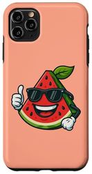 Cool Anguria con occhiali da sole e pollice in su Custodia per iPhone 11 Pro Max