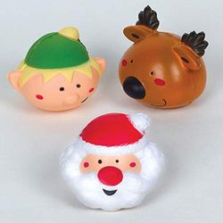 Baker Ross Squishy Jul stressboll klämboll (4 stycken) festliga skiddjur för barn