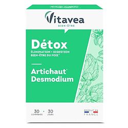 VITAVEA BIEN-ETRE - Artichaut Desmodium Complément alimentaire Détox - duo d'actifs d'origine naturelle - Elimination Digestion Bien être du foie - 30 comprimés - Fabriqué en France