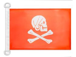 AZ FLAG Flaga żeglarska Pirat Henry Avery Red 45x30cm - Flaga łodzi korsarskiej czaszka 30 x 45 cm