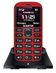 ALIGATOR Senioren grote toetsen 4G/LTE mobiele telefoon AZA720RB met SOS-knop en SOS locator. Kleurendisplay 1,8", Dual SIM, kleur rood-zwart.