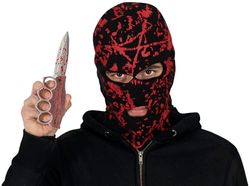 FIESTAS GUIRCA | Nóż z amerykańskim mankietem (20 cm) - Biała broń do kostiumu wojskowego i Halloween - Idealny na imprezy kostiumowe i uroczystości - srebrny i brązowy