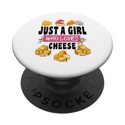 Solo una chica que ama el gráfico de queso de queso PopSockets PopGrip Adhesivo