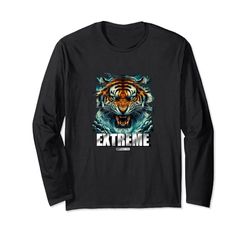 Extreme Tiger, testa alla moda, design tigre, palestra, fitness Maglia a Manica