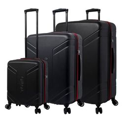 Totto Yakana Ensemble de valises Noir Trois Tailles de valises Roues 360 Sécurité TSA Doublure Polyester, Noir