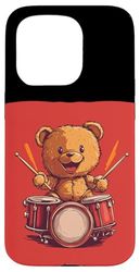Epic Drum Solo with this Rocking Teddy Bear Case for iPhone 15 Pro