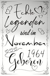 Echte Legenden Sind Im September 1964 Geboren Geburtstagsgeschenk | Jahr 1964: Mein 59er Geburtstag | Tolles Geburtstagsgeschenk für Frauen, ... oder Freunde | 120 Linierte Seiten | 6 x 9"