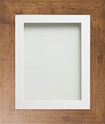 Frame Company Watson Range Rustic 16x12 inch Picture Photo Frame with White Mount for Image 12x8 inch *Choice of Sizes* Fitted with Real Glass