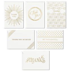 Hallmark Thank You Cards Assortment, Gold Foil (120 Thank You Notes with Envelopes for Wedding, Bridal Shower, Baby Shower, Business, Graduation)
