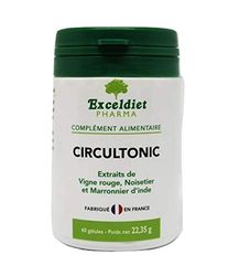 Circultonic - 60 Gélules | Hémorroîdes - Varices | Circulation Sanguine, Rétention d'eau | Exceldiet Pharma