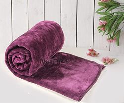 About Home Jeté de Luxe en Fausse Fourrure de Vison - Doux et Confortable - Parfait pour se blottir sur Le canapé (200 x 240 cm, Aubergine)